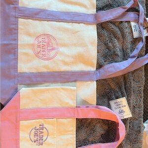 Canvas Tote Bag - Pink and Lavender